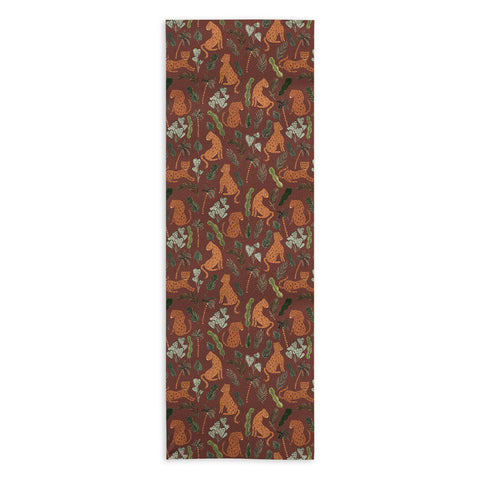 Dash and Ash Leopards and Plants Yoga Towel
