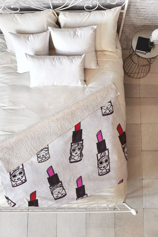 Dash and Ash Lipstick Attack Fleece Throw Blanket