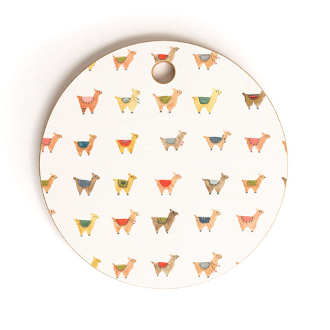 Dash and Ash Llama Llama Cutting Board Round