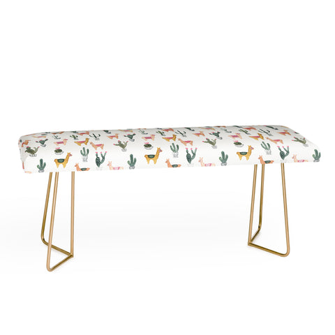 Dash and Ash Llamas and Plants Bench