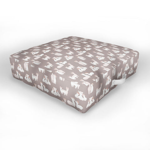 Dash and Ash Llamas and Their Mamas Outdoor Floor Cushion