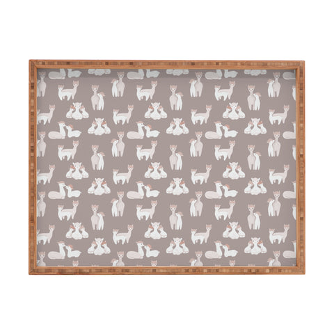 Dash and Ash Llamas and Their Mamas Rectangular Tray