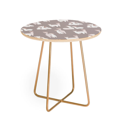 Dash and Ash Llamas and Their Mamas Round Side Table