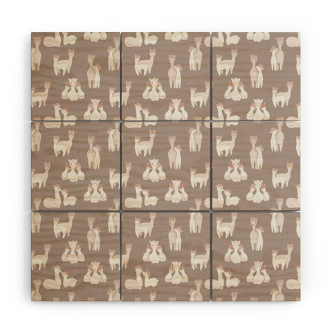 Dash and Ash Llamas and Their Mamas Wood Wall Mural