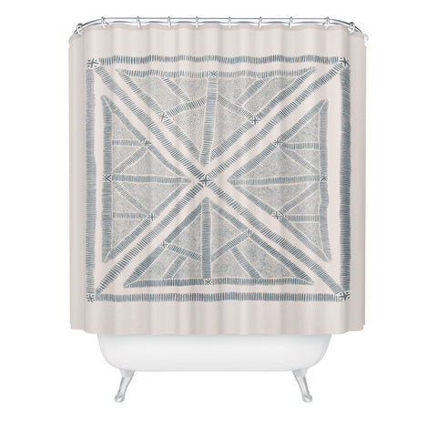 Dash and Ash Maria azul marino Shower Curtain