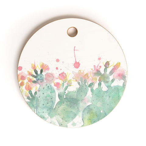 Dash and Ash Messy cactus Cutting Board Round