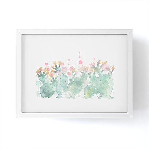 Dash and Ash Messy cactus Framed Mini Art Print