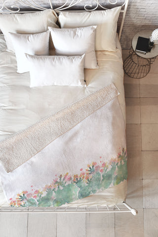 Dash and Ash Messy cactus Fleece Throw Blanket