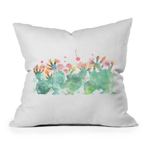 Dash and Ash Messy cactus Throw Pillow