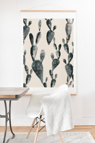 Dash and Ash Midnight Cacti Art Print And Hanger