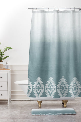 Dash and Ash Morning Fogg Shower Curtain And Mat