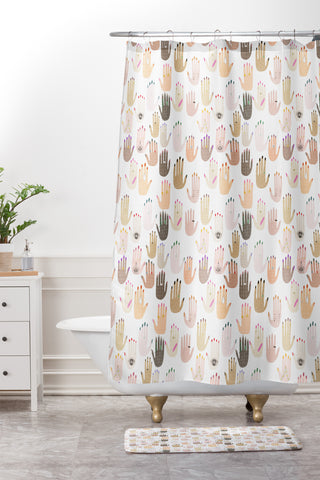 Dash and Ash My Kinda Hands Shower Curtain And Mat