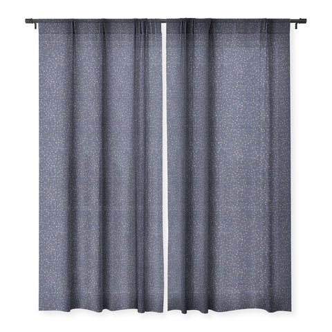 Dash and Ash Nights Sky in Navy Sheer Window Curtain