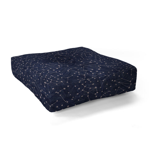 Dash and Ash Nights Sky in Navy Floor Pillow Square