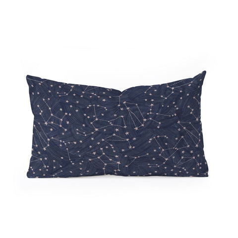 Dash and Ash Nights Sky in Navy Oblong Throw Pillow