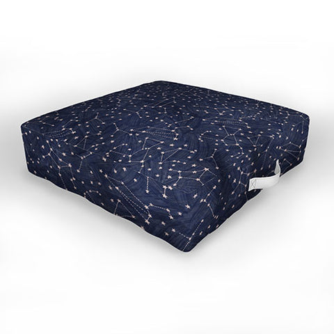 Dash and Ash Nights Sky in Navy Outdoor Floor Cushion