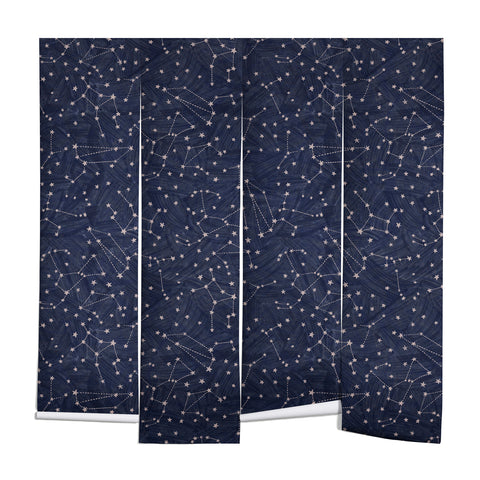 Dash and Ash Nights Sky in Navy Wall Mural