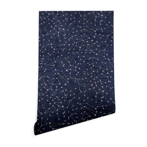 Dash and Ash Nights Sky in Navy Wallpaper