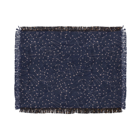 Dash and Ash Nights Sky in Navy Throw Blanket