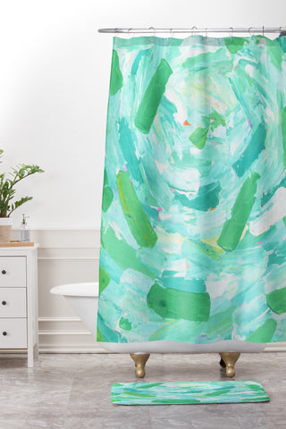 Dash and Ash Open Seas Shower Curtain And Mat