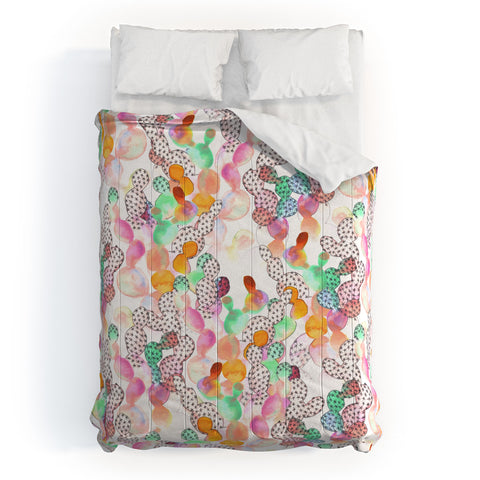 Dash and Ash Over the Rainbow Cactus Comforter