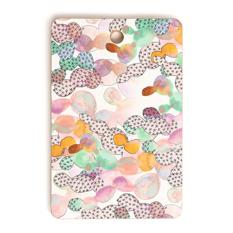 Dash and Ash Over the Rainbow Cactus Cutting Board Rectangle