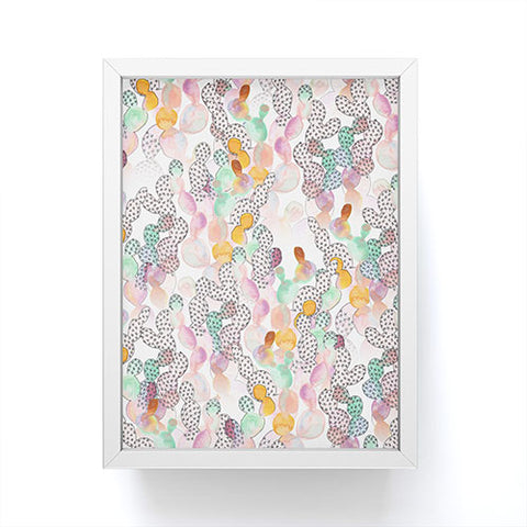 Dash and Ash Over the Rainbow Cactus Framed Mini Art Print