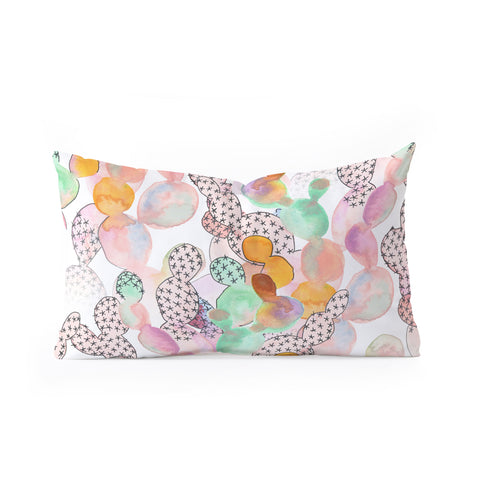 Dash and Ash Over the Rainbow Cactus Oblong Throw Pillow