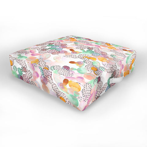 Dash and Ash Over the Rainbow Cactus Outdoor Floor Cushion