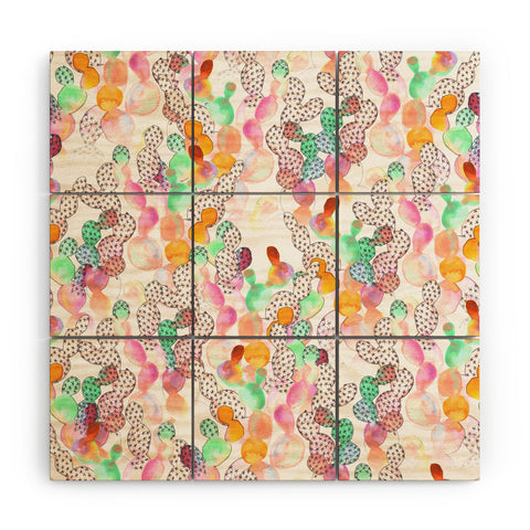 Dash and Ash Over the Rainbow Cactus Wood Wall Mural