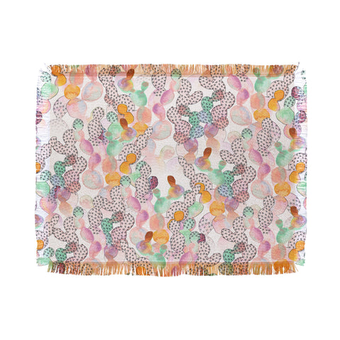 Dash and Ash Over the Rainbow Cactus Throw Blanket
