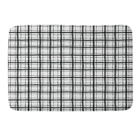 Dash and Ash Painted Plaid Memory Foam Bath Mat