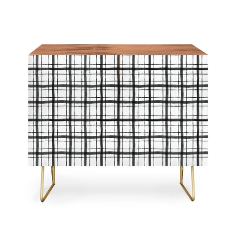 Dash and Ash Painted Plaid Credenza