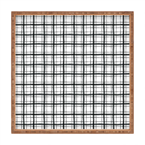 Dash and Ash Painted Plaid Square Tray