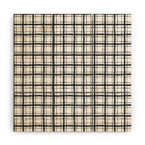 Dash and Ash Painted Plaid Wood Wall Mural