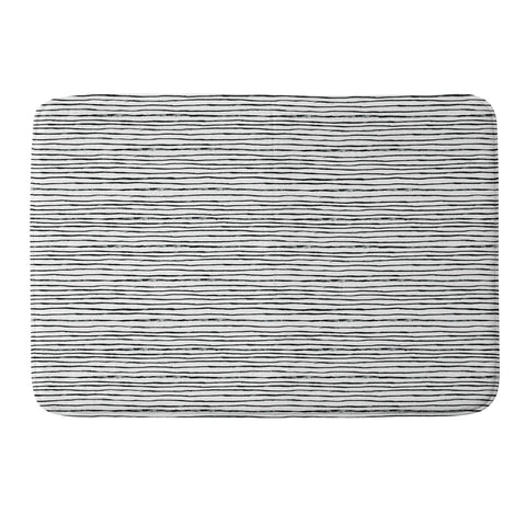 Dash and Ash Painted Stripes Memory Foam Bath Mat