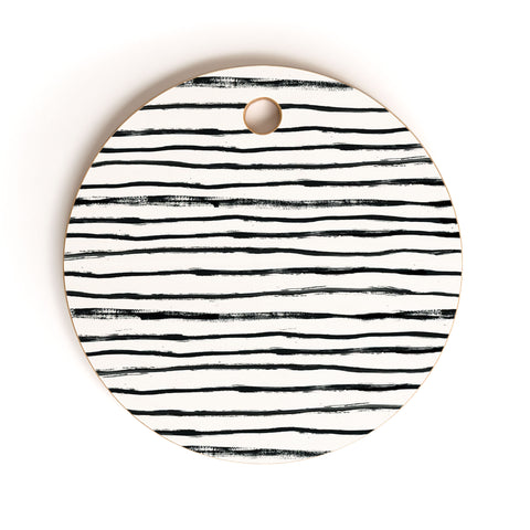 Dash and Ash Painted Stripes Cutting Board Round