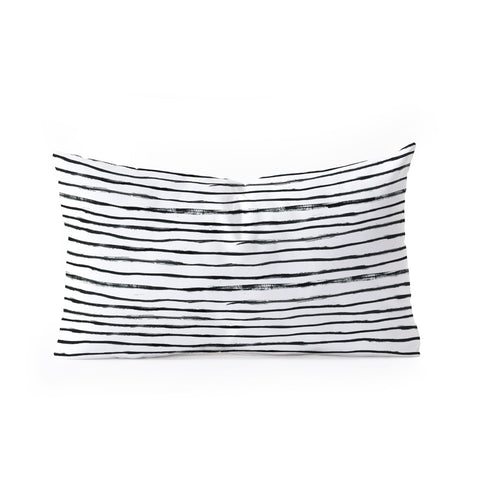 Dash and Ash Painted Stripes Oblong Throw Pillow