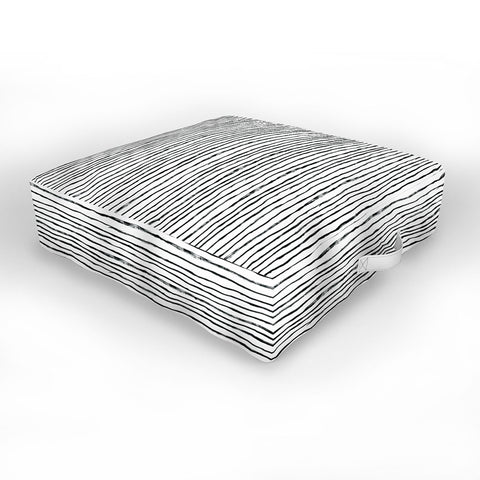 Dash and Ash Painted Stripes Outdoor Floor Cushion