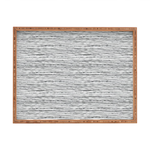 Dash and Ash Painted Stripes Rectangular Tray
