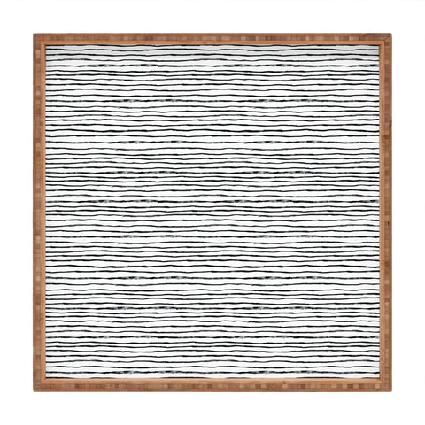 Dash and Ash Painted Stripes Square Tray