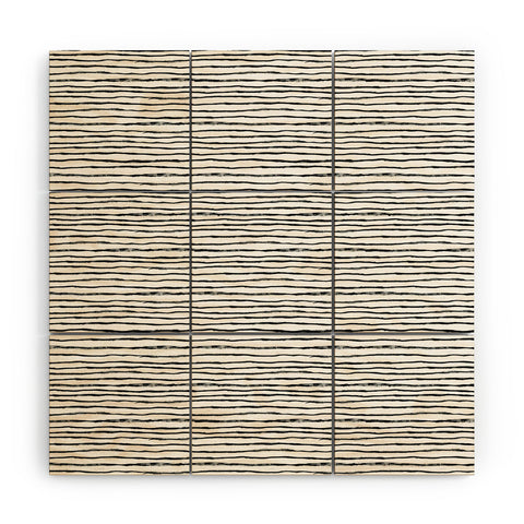 Dash and Ash Painted Stripes Wood Wall Mural