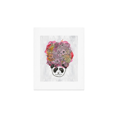 Dash and Ash Panda Flowers Art Print