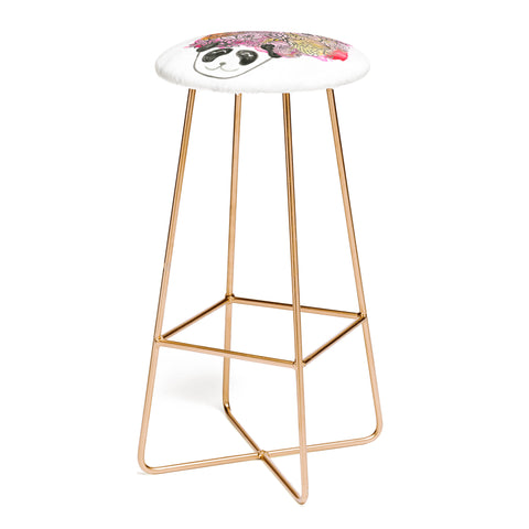 Dash and Ash Panda Flowers Bar Stool