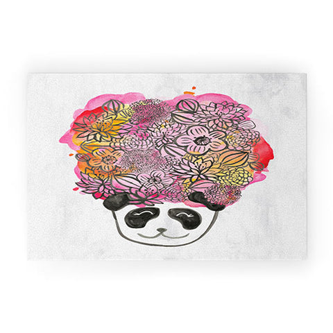 Dash and Ash Panda Flowers Welcome Mat