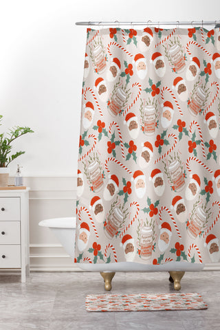 Dash and Ash Peppermint Mocha Shower Curtain And Mat