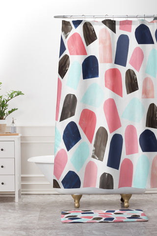 Dash and Ash Petal To The Moon Shower Curtain And Mat