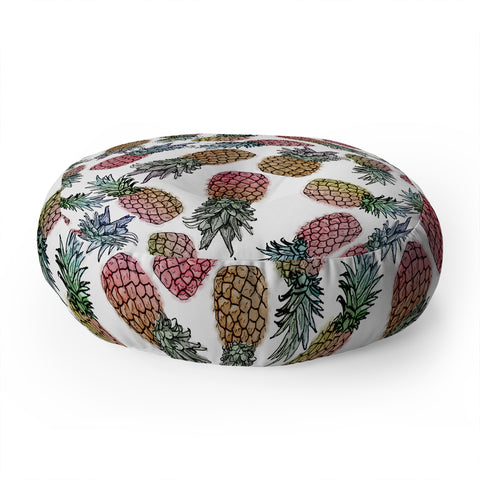 Dash and Ash pineapple palooza Floor Pillow Round