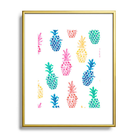 Dash and Ash Pineapple Paradise Metal Framed Art Print