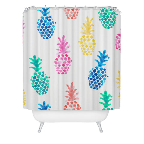 Dash and Ash Pineapple Paradise Shower Curtain